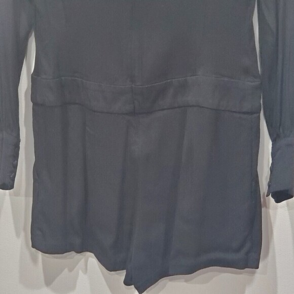 ELLA Moss Ivana Black Long Sleeved Collared Romper, Size S - Picture 5 of 12